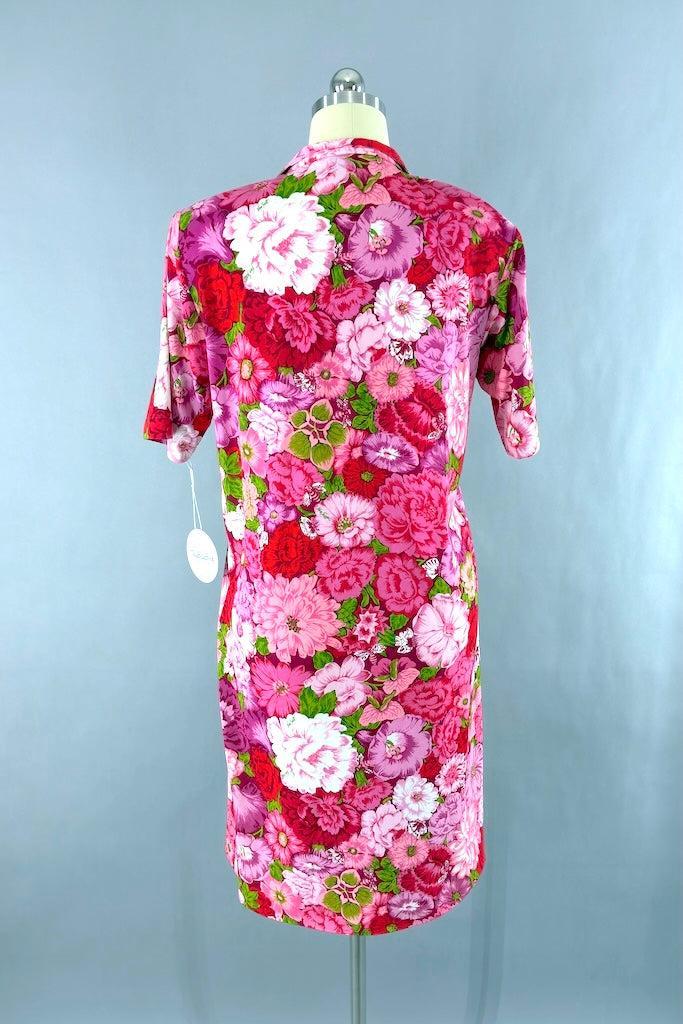 Vintage Ken Scott Pink Floral Print Dress-ThisBlueBird