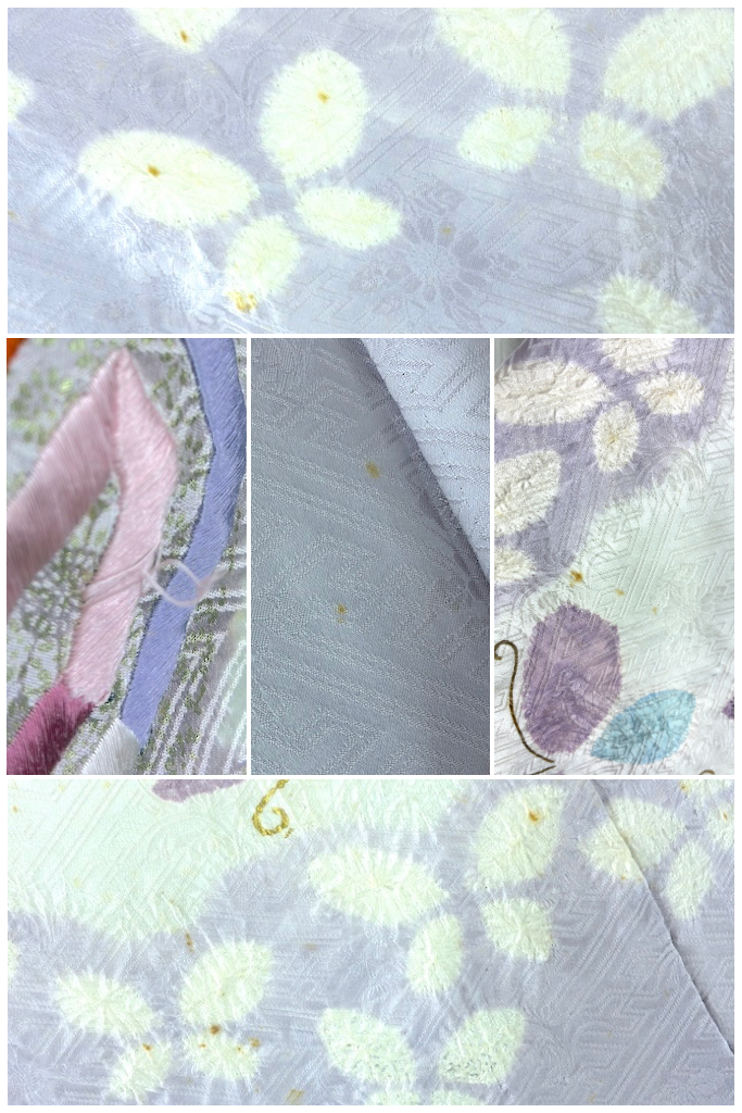 Vintage Lavender Butterflies Silk Kimono Robe-ThisBlueBird