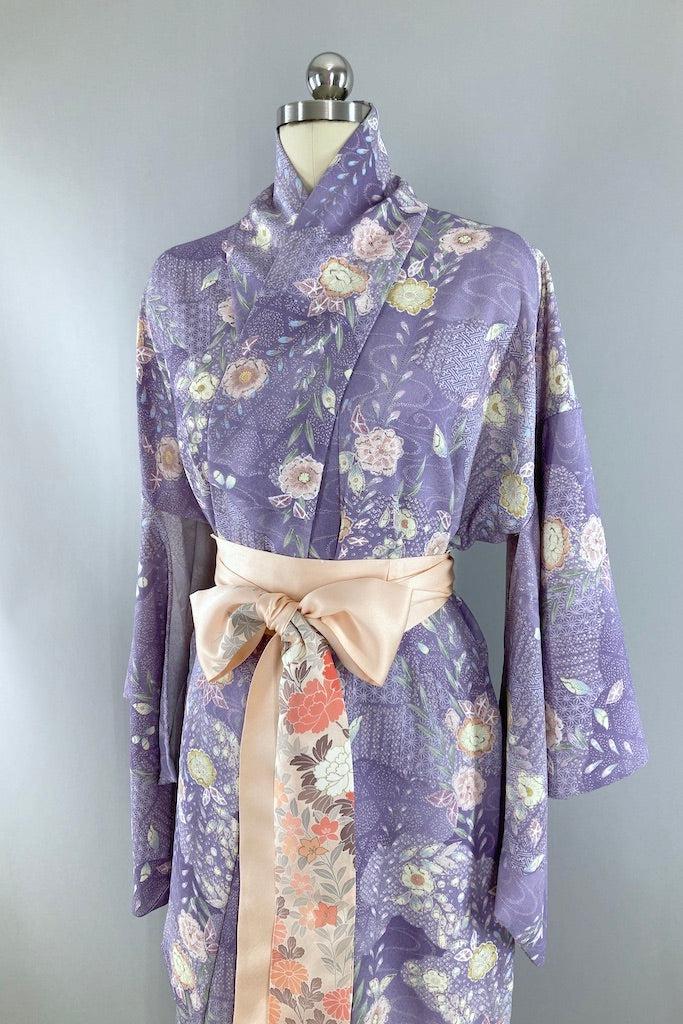 Vintage Lavender & Green Kimono-ThisBlueBird