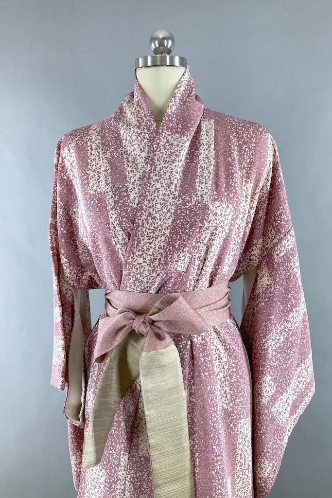 Vintage Lavender Silk Kimono Robe-ThisBlueBird