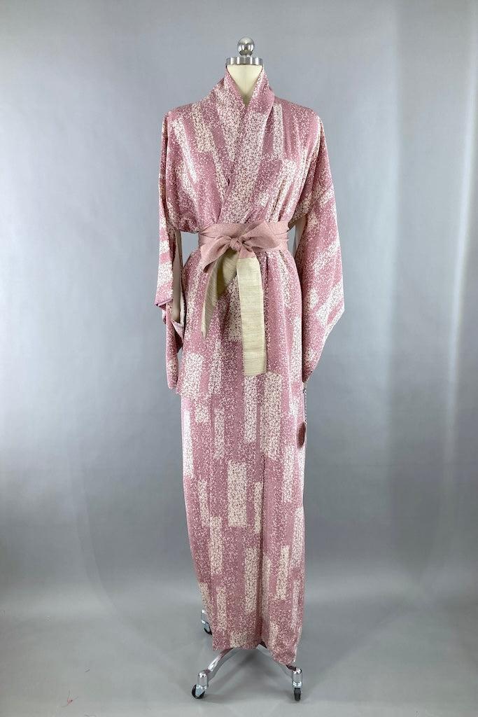 Vintage Lavender Silk Kimono Robe-ThisBlueBird