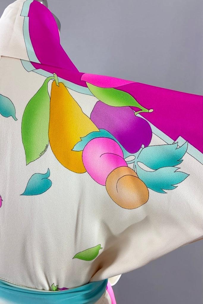 Vintage Leonard Neon Fruit Silk Kimono-ThisBlueBird