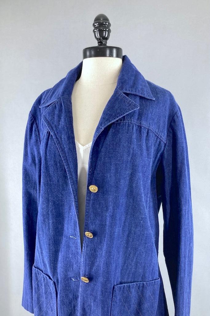 Vintage Liberty Bell Denim Blazer Jean Jacket-ThisBlueBird