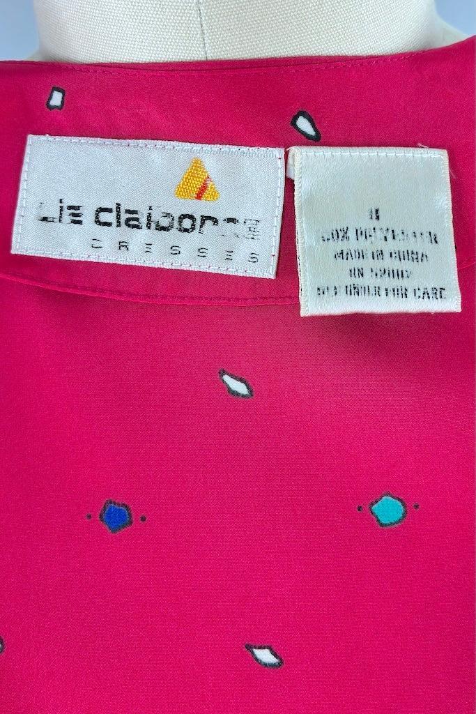 Vintage Liz Claiborne Pink Wrap Dress-ThisBlueBird