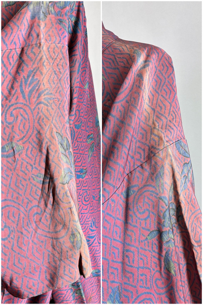 Vintage Maroon Floral Kimono Cardigan-ThisBlueBird