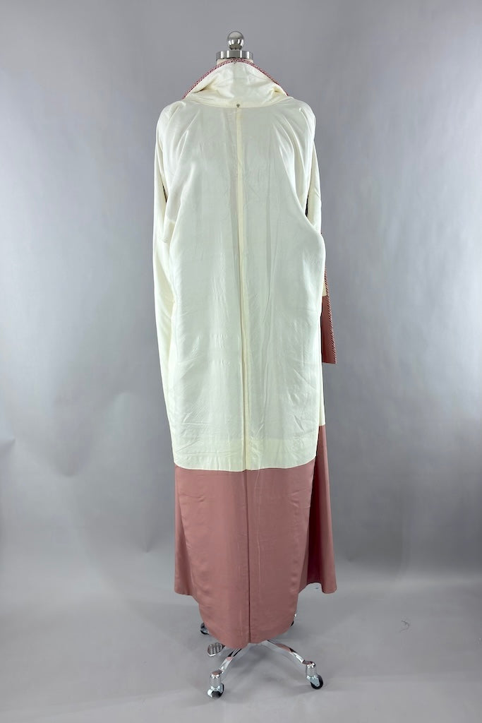 Vintage Maroon Shibori Silk Kimono Robe-ThisBlueBird