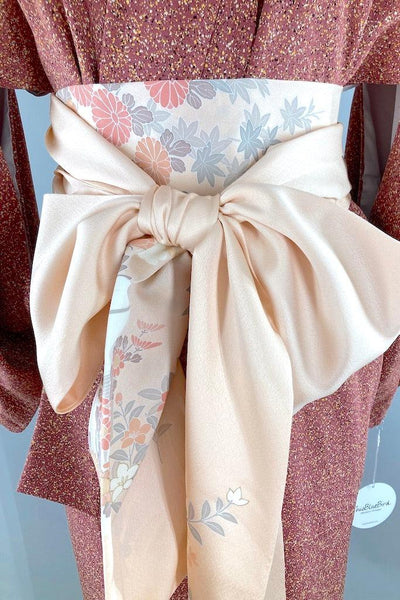 Vintage Mauve Speckled Print Silk Kimono-ThisBlueBird