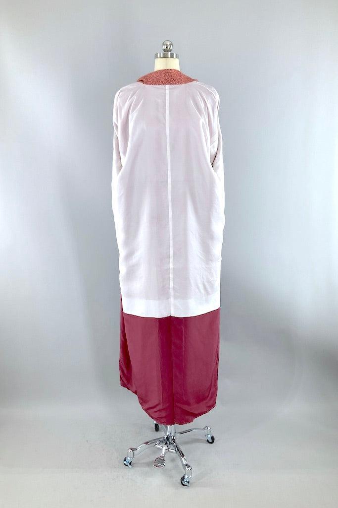 Vintage Mauve Speckled Print Silk Kimono-ThisBlueBird