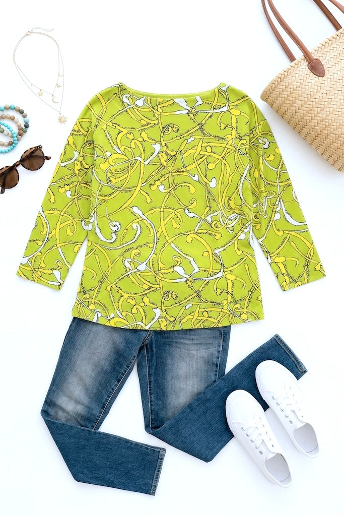 Vintage Mod Green Jersey Top-ThisBlueBird