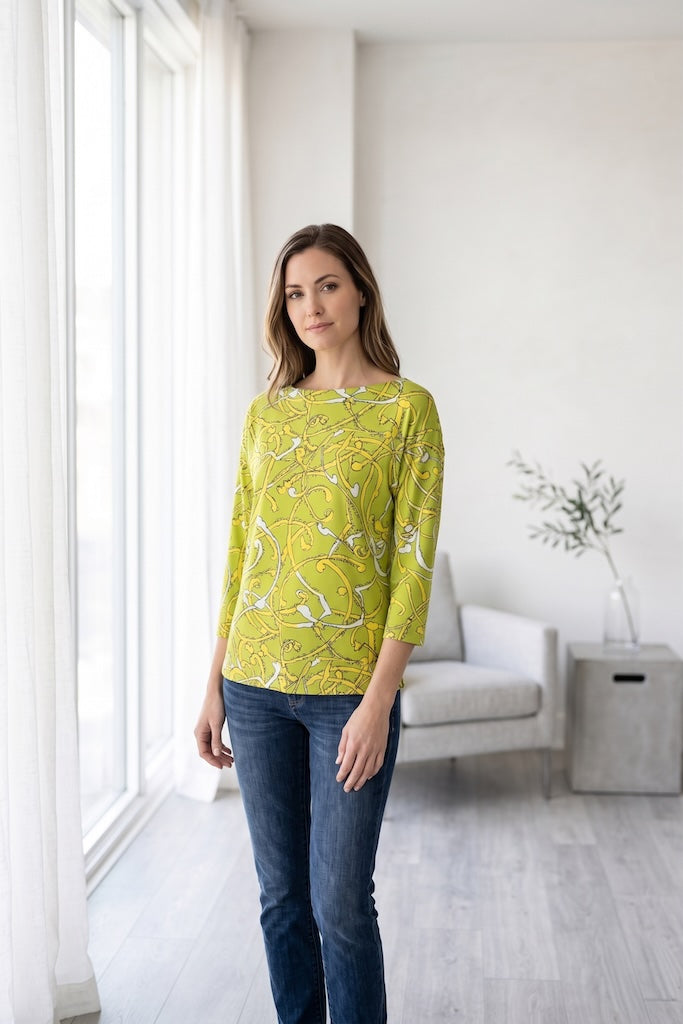 Vintage Mod Green Jersey Top-ThisBlueBird