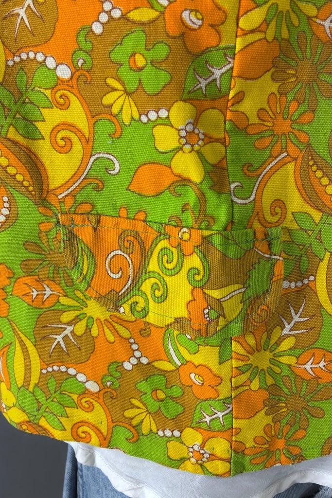 Vintage Mod Yellow Floral Jacket-ThisBlueBird
