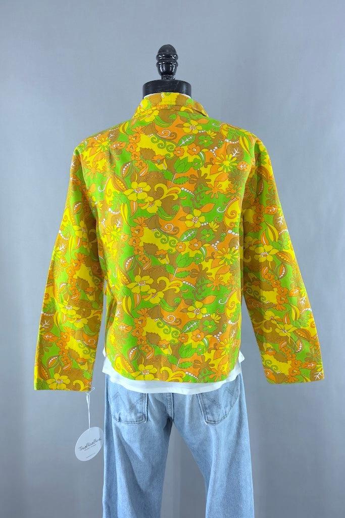 Vintage Mod Yellow Floral Jacket-ThisBlueBird