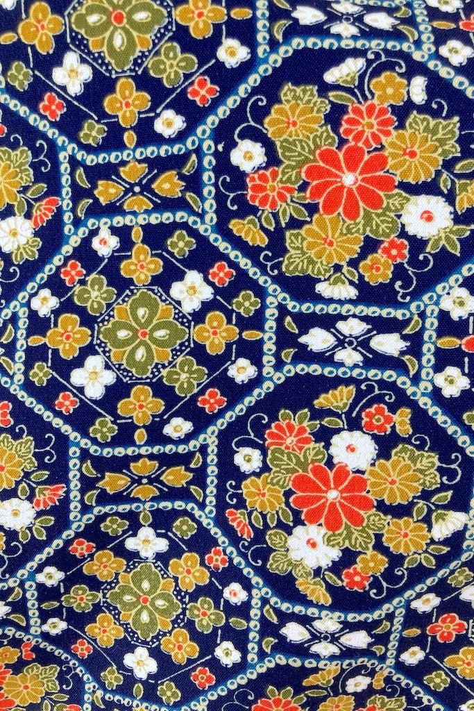 Vintage Navy Blue Retro 80s Kimono-ThisBlueBird