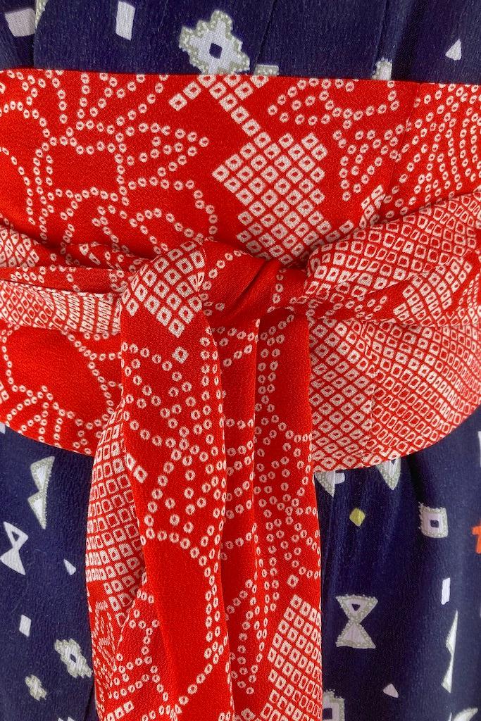 Vintage Navy Geometric Cotton Kimono-ThisBlueBird