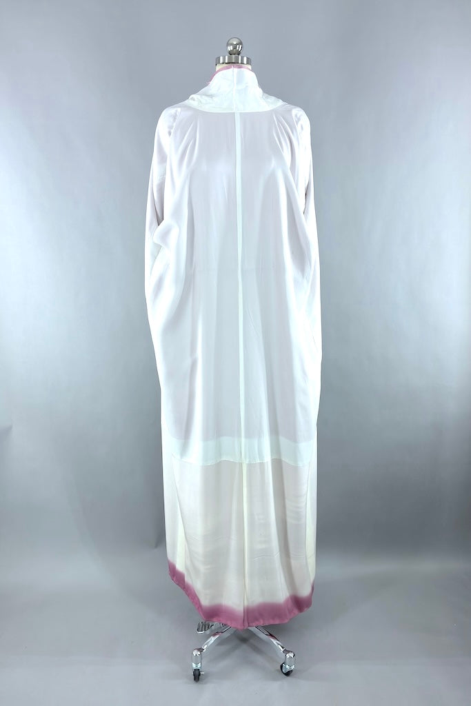Vintage Orchid Pink Ombre Silk Kimono Robe-ThisBlueBird