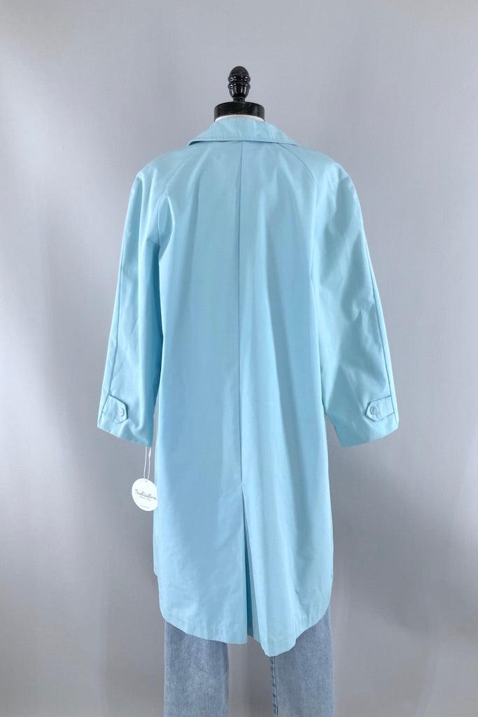 Vintage Pastel Blue Spring Overcoat Raincoat-ThisBlueBird