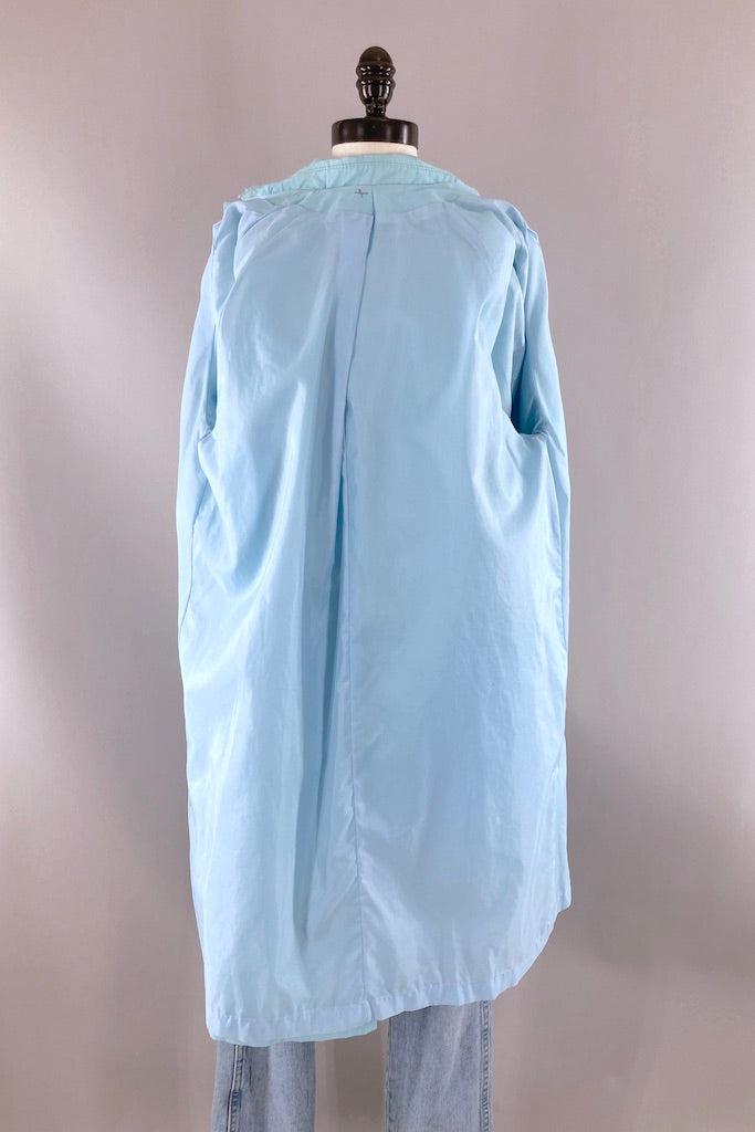 Vintage Pastel Blue Spring Overcoat Raincoat-ThisBlueBird
