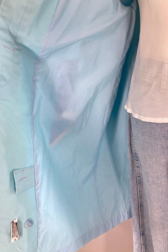 Vintage Pastel Blue Spring Overcoat Raincoat-ThisBlueBird