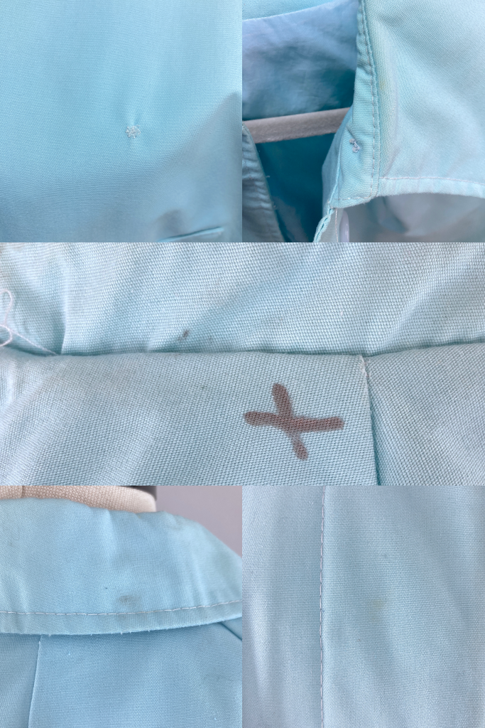 Vintage Pastel Blue Spring Overcoat Raincoat-ThisBlueBird
