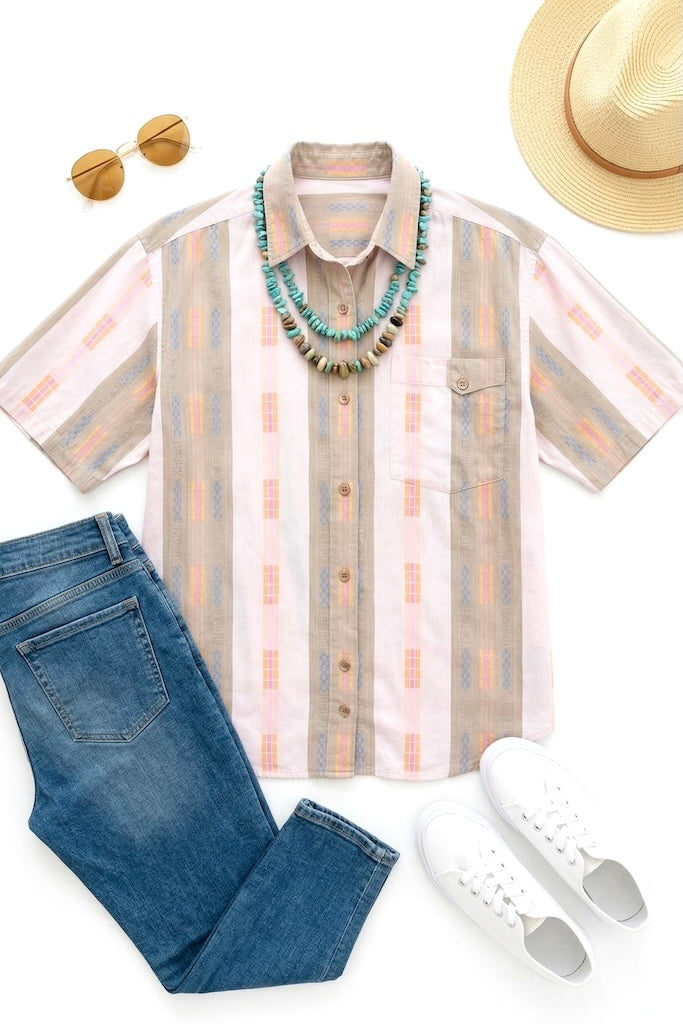 Vintage Pastel Cotton Shirt-ThisBlueBird