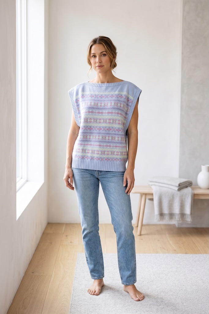 Vintage Pastel Fair Isle Sweater-ThisBlueBird