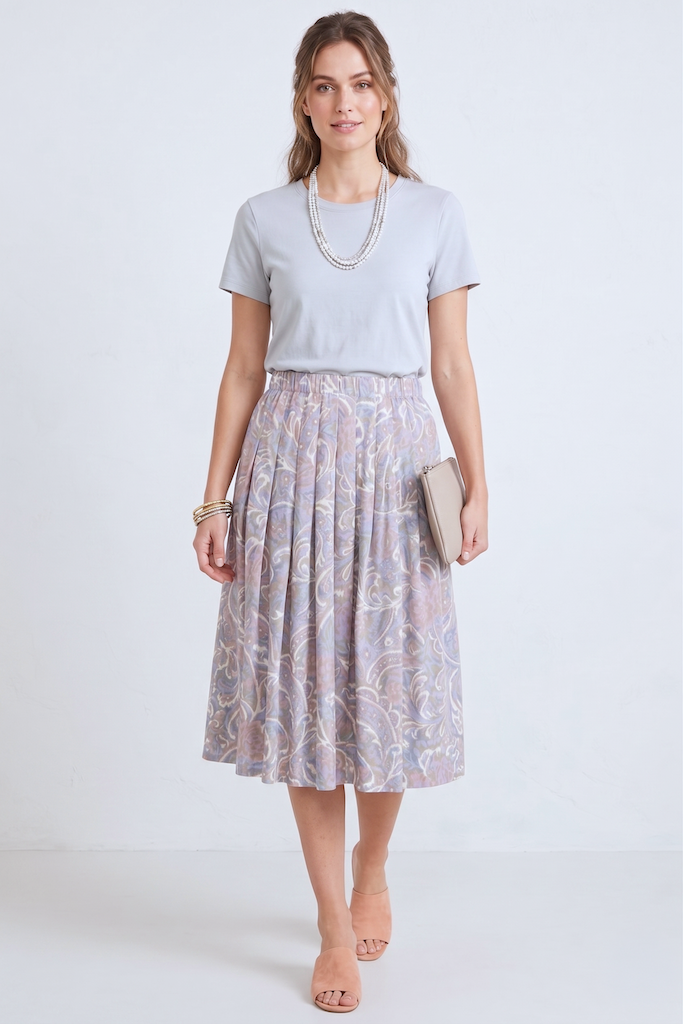 Vintage Pastel Ikat Print Skirt-ThisBlueBird