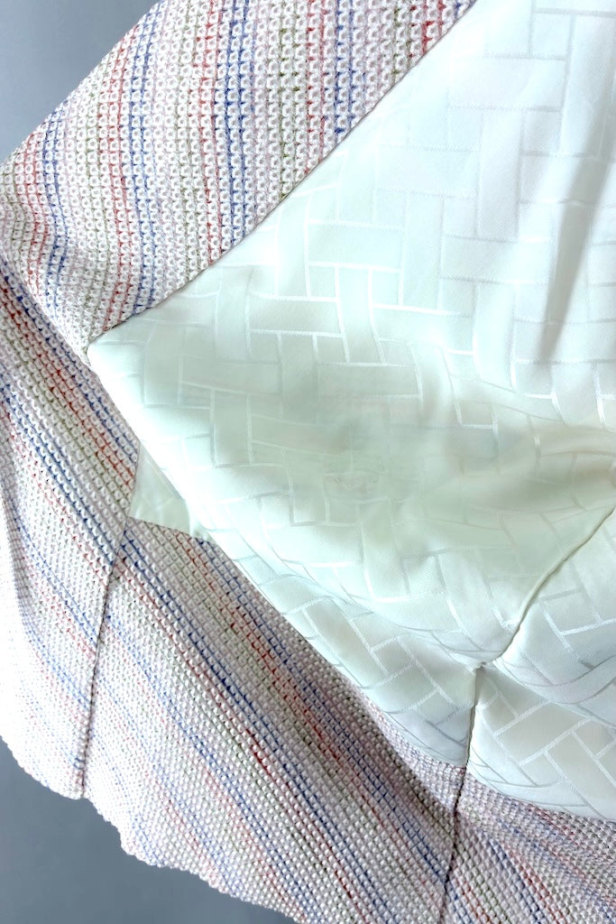 Vintage Pastel Rainbow Shibori Silk Kimono Cardigan-ThisBlueBird
