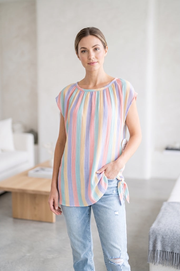 Vintage Pastel Striped Tunic-ThisBlueBird
