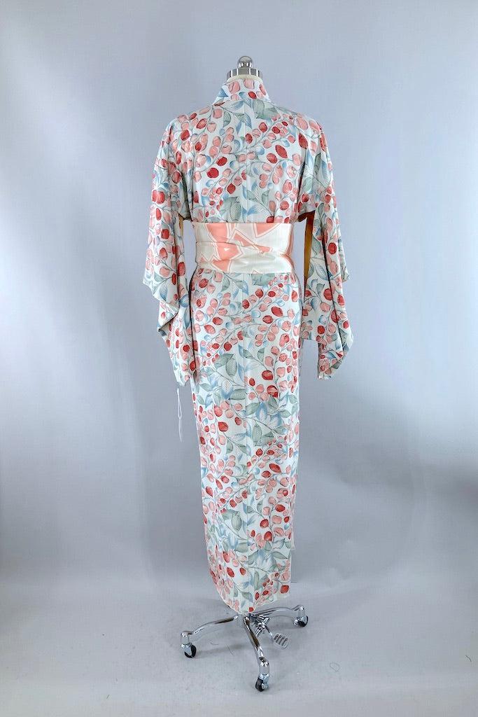 Vintage Pastel Wisteria Silk Kimono-ThisBlueBird