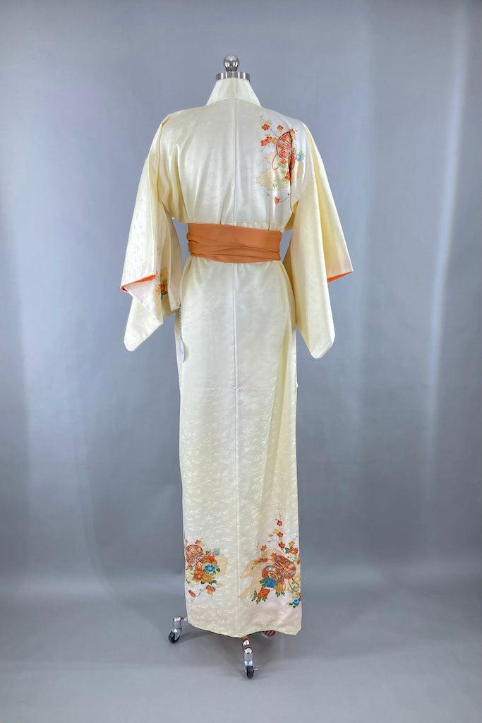 Vintage Pastel Yellow Drums Print Kimono-ThisBlueBird