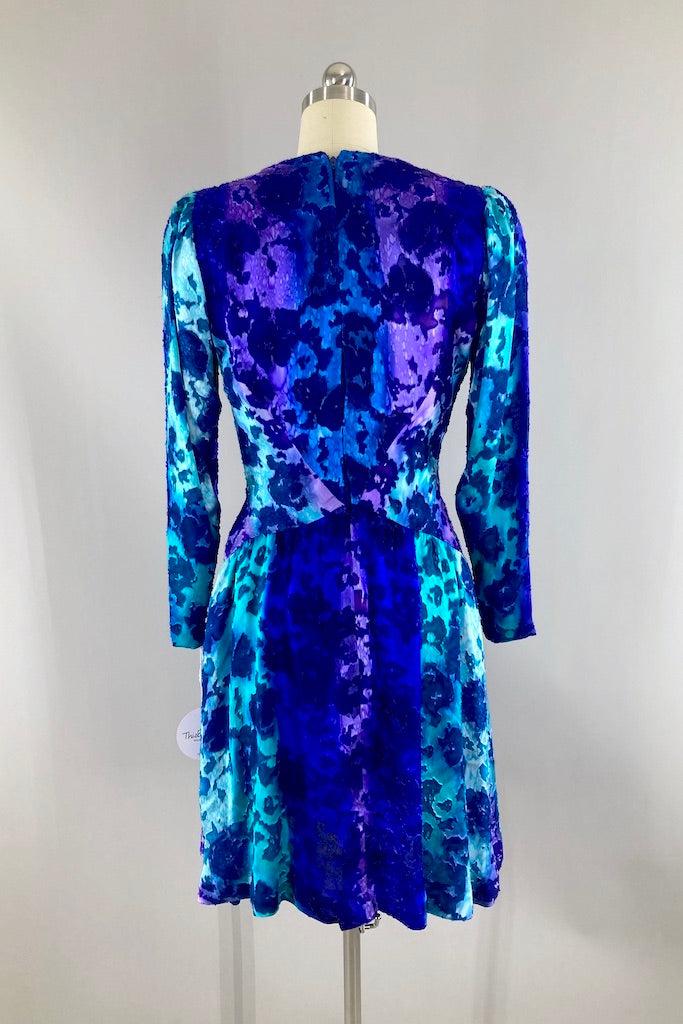 Vintage Pauline Trigere Blue Ombre Dress-ThisBlueBird