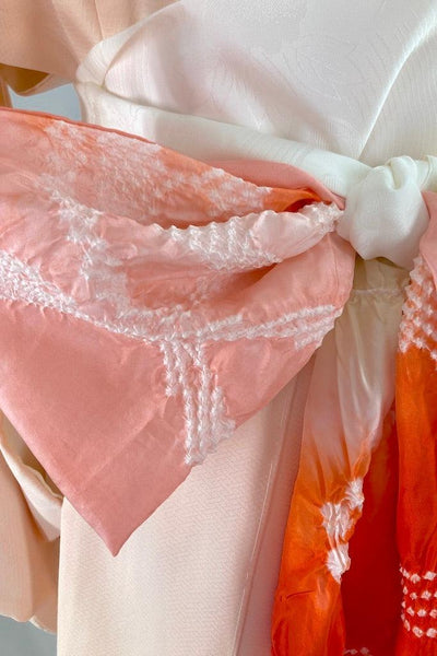 Vintage Peachy Pink Silk Kimono-ThisBlueBird