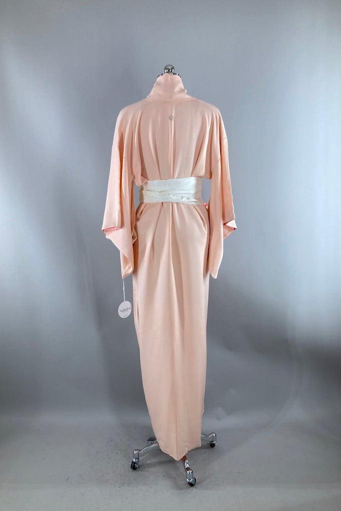 Vintage Peachy Pink Silk Kimono-ThisBlueBird