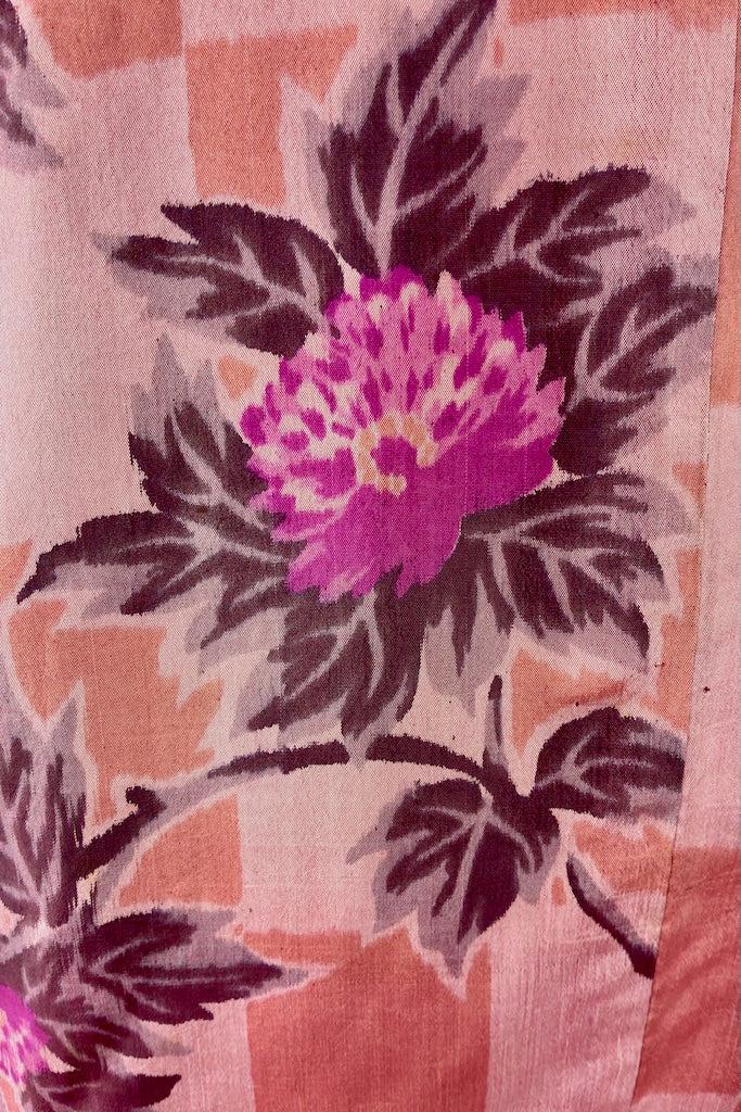 Vintage Peony Meisen Silk Kimono Cardigan-ThisBlueBird