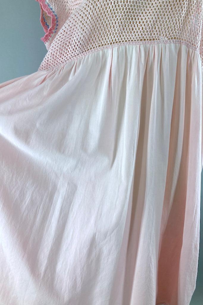 Vintage Pink Crochet Cotton Dress-ThisBlueBird