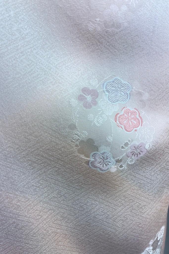 Vintage Pink &amp; Gray Ombre Silk Kimono-ThisBlueBird
