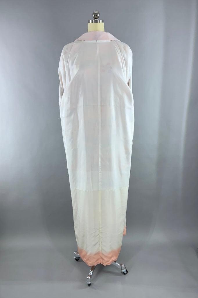 Vintage Pink &amp; Gray Ombre Silk Kimono-ThisBlueBird