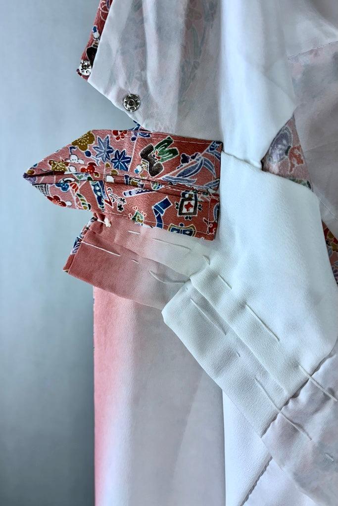 Vintage Pink Novelty Print Kimono-ThisBlueBird