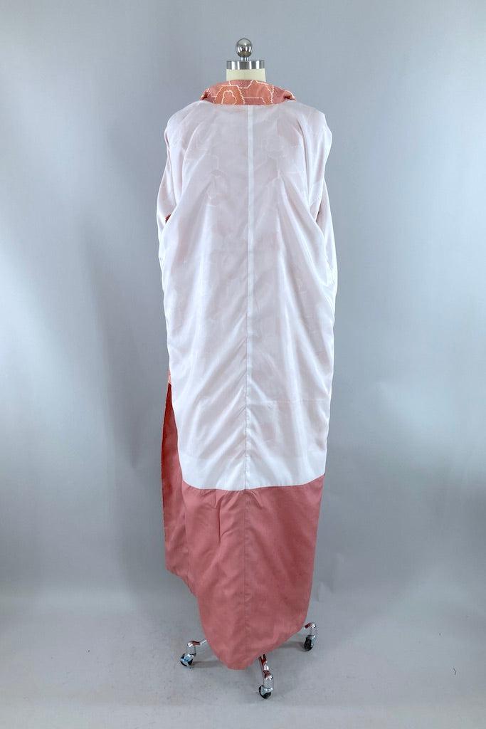 Vintage Pink &amp; Orange Abstract Print Kimono-ThisBlueBird