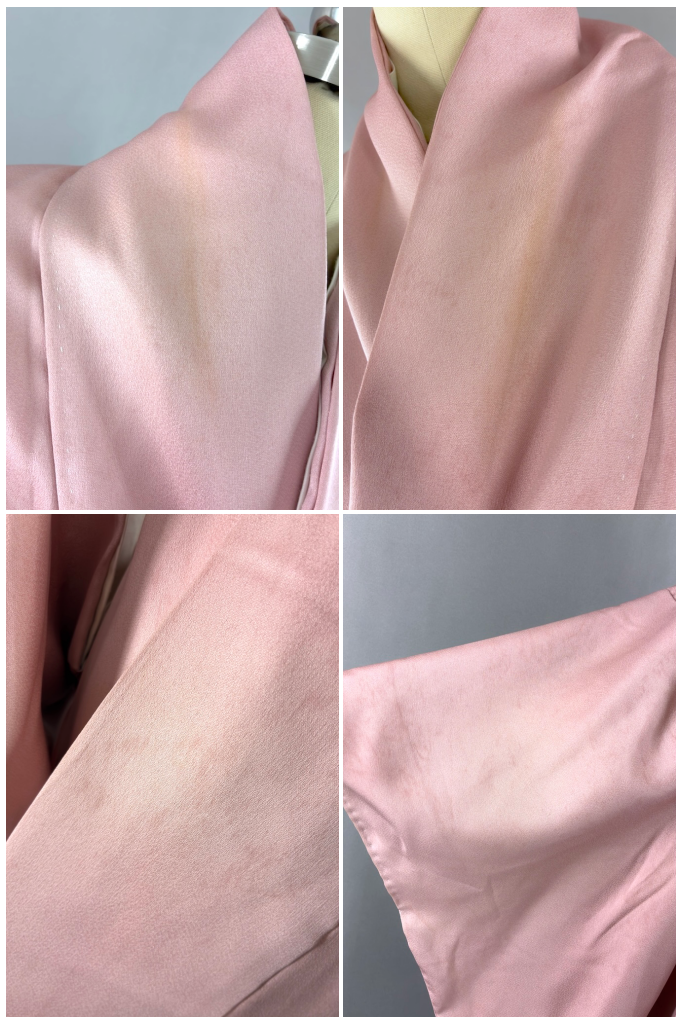 Vintage Pink Sandhill Cranes Silk Kimono Robe-ThisBlueBird