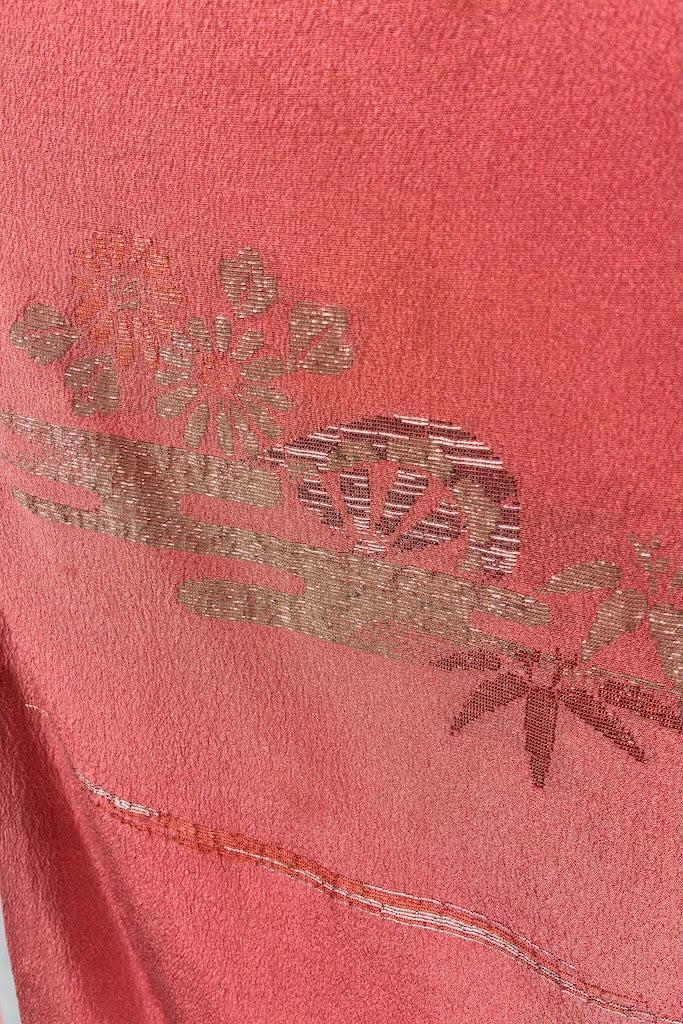 Vintage Pink Terra Cotta Silk Kimono Cardigan-ThisBlueBird