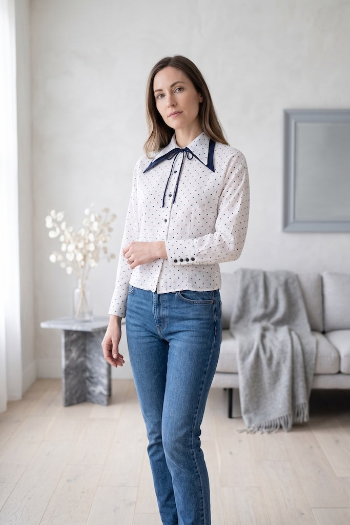 Vintage Polka Dot Blouse-ThisBlueBird