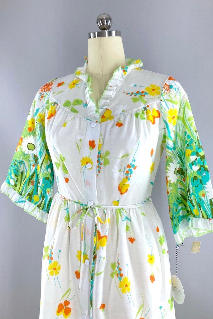 Vintage Preppy Floral Lounging Robe-ThisBlueBird