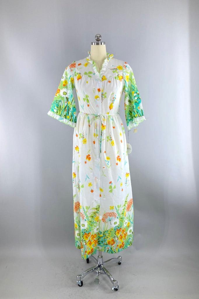 Vintage Preppy Floral Lounging Robe-ThisBlueBird