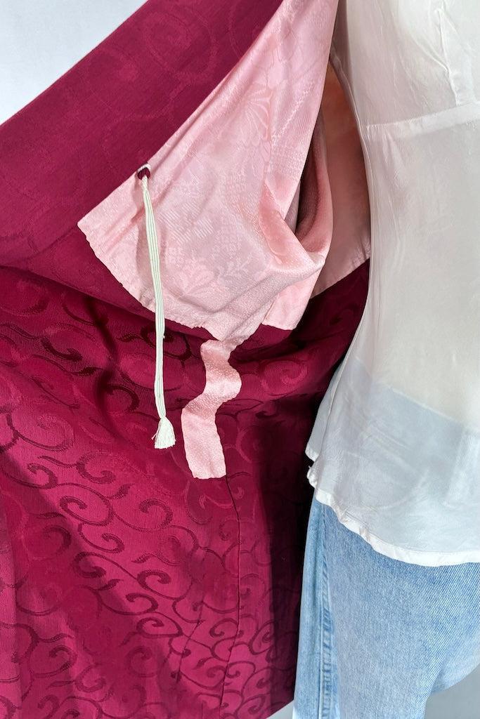Vintage Puprle Shibori Birds Kimono Cardigan-ThisBlueBird