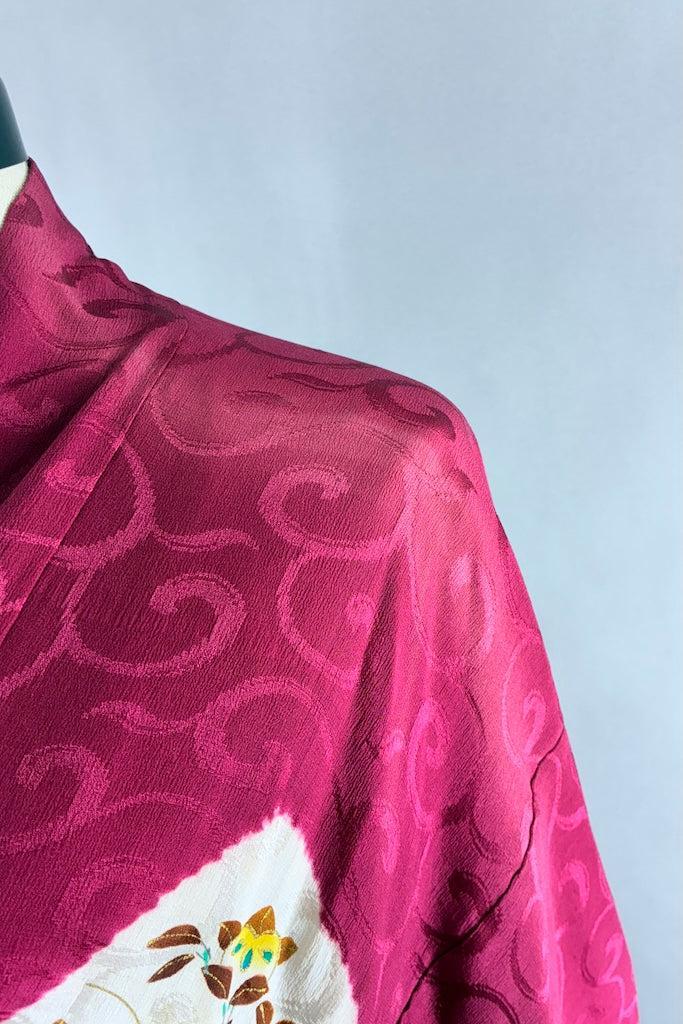 Vintage Puprle Shibori Birds Kimono Cardigan-ThisBlueBird