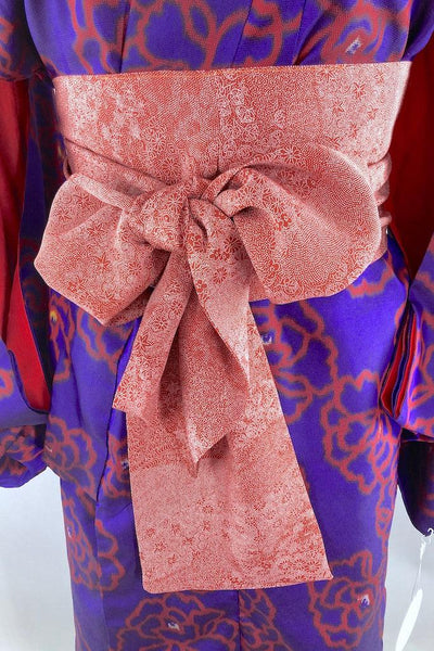 Vintage Purple and Rust Floral Kimono-ThisBlueBird