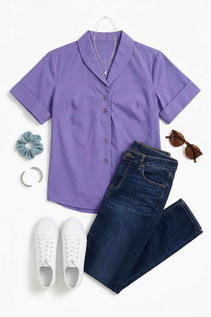 Vintage Purple Blouse with Orginal Tags-ThisBlueBird