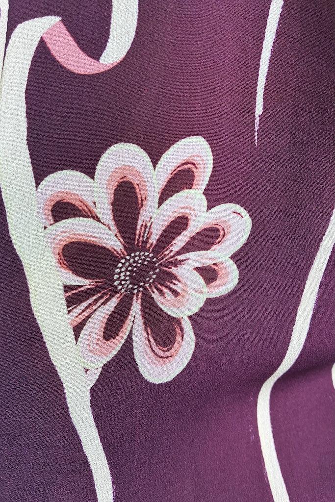 Vintage Purple Floral Silk Kimono Cardigan-ThisBlueBird
