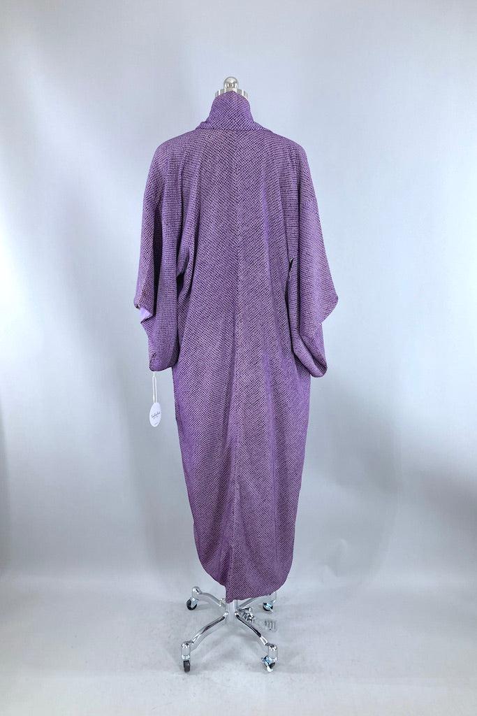 Vintage Purple Full Shibori Silk Kimono-ThisBlueBird